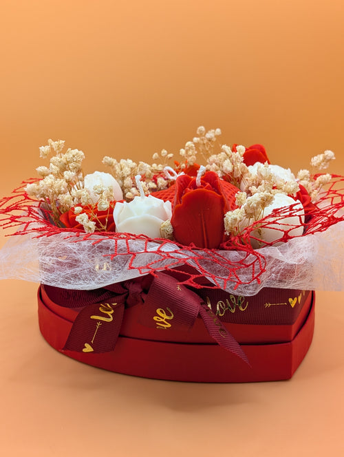 Bouquet romantico di candele fatte a mano