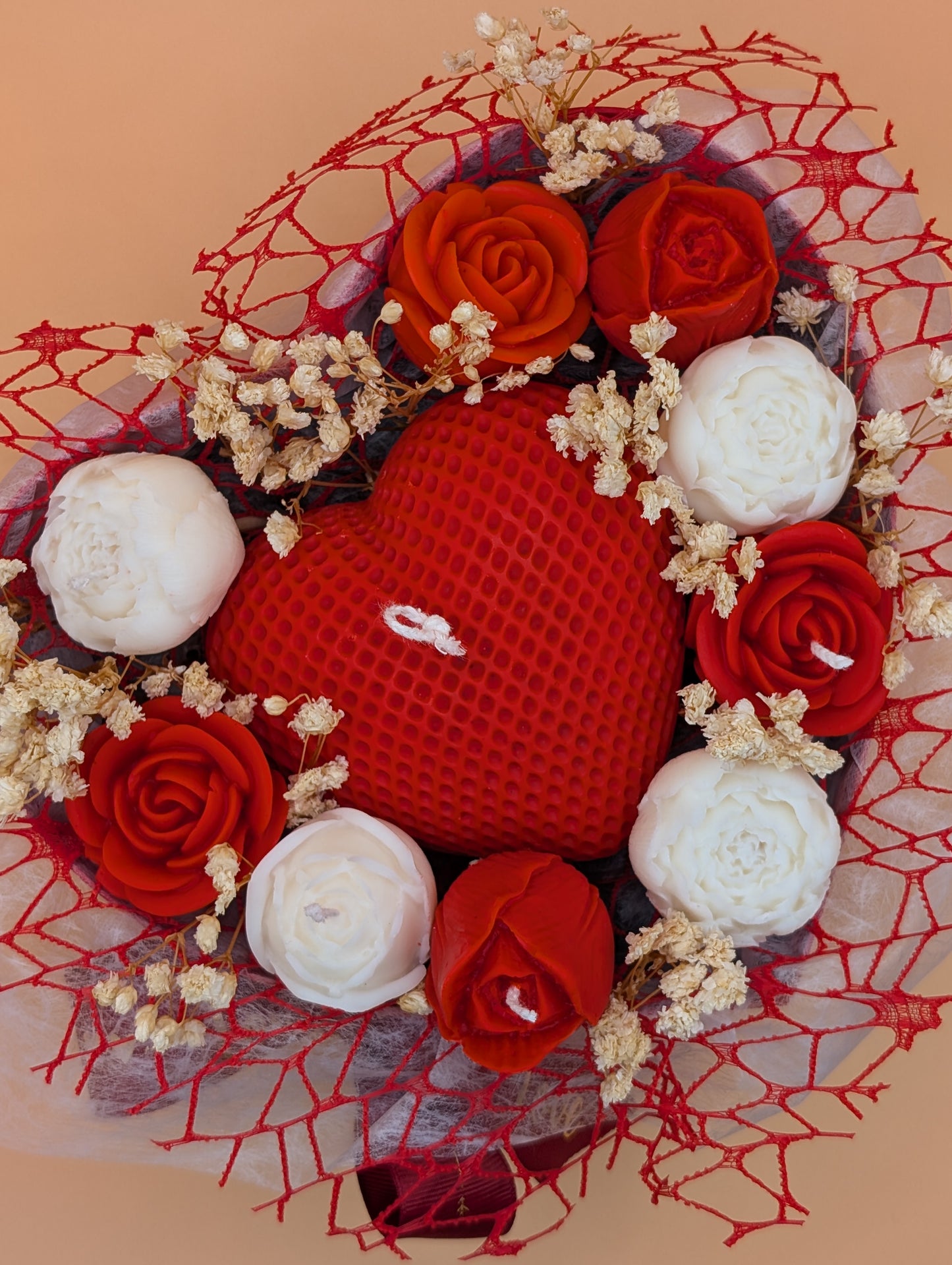 Bouquet romantico di candele fatte a mano