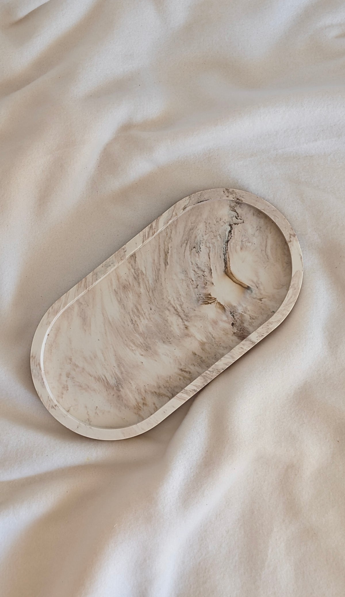Svuotatasche Ovale - Marmorizzato Beige