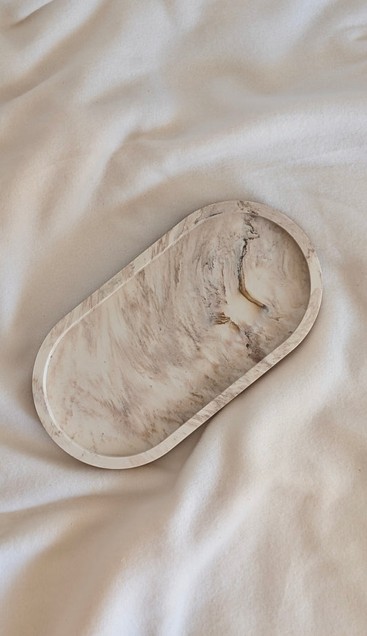 Svuotatasche Ovale - Marmorizzato Beige