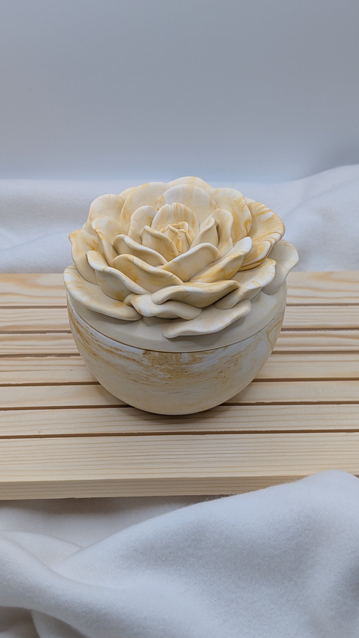 Portagioie Blossom 'Rosa' - Marmorizzato Senape
